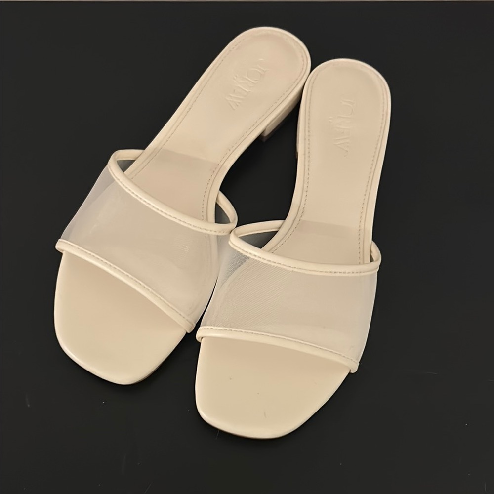 J. Crew Factory Cream Slide Sandals